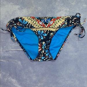Blue Paisley-like Bikini bottoms